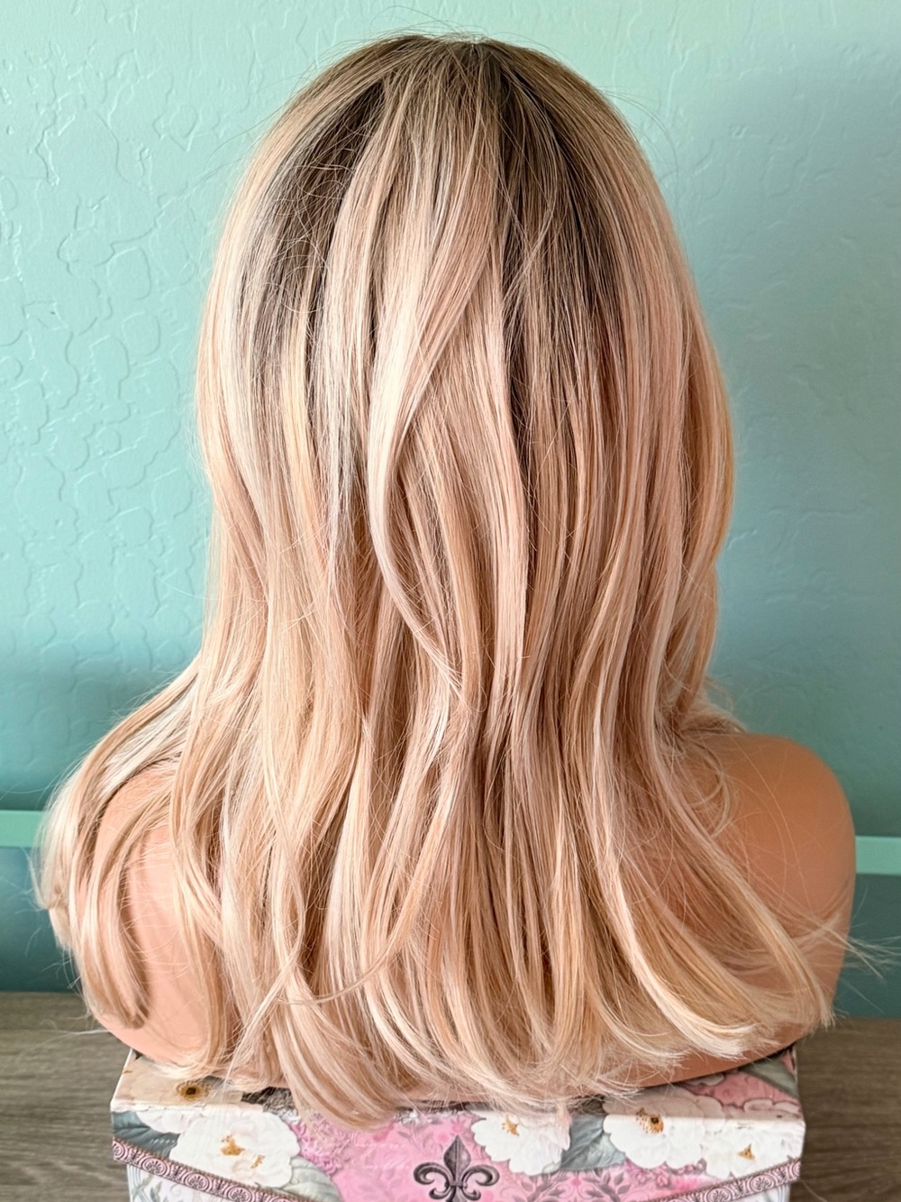 Layered Blonde Synthetic Wig with Soft Waves - Natural Buttery Blonde - Picture 2 of 7